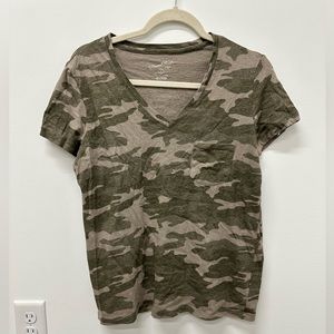 V-Neck Camo Top